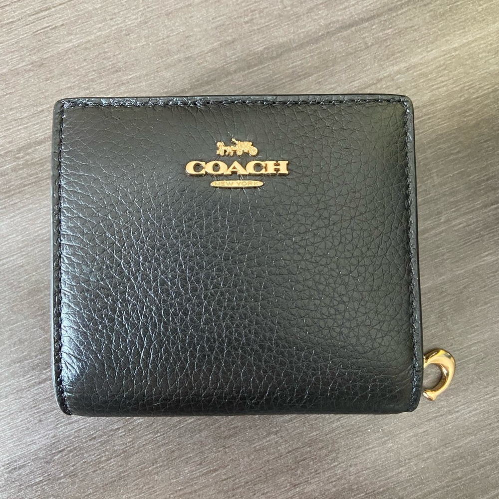 Coach black snap wallet